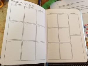 weekly view of a blank planner